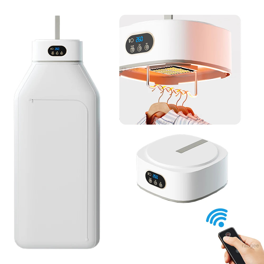 Secadora de ropa portátil plegable con esterilización UV y control remoto