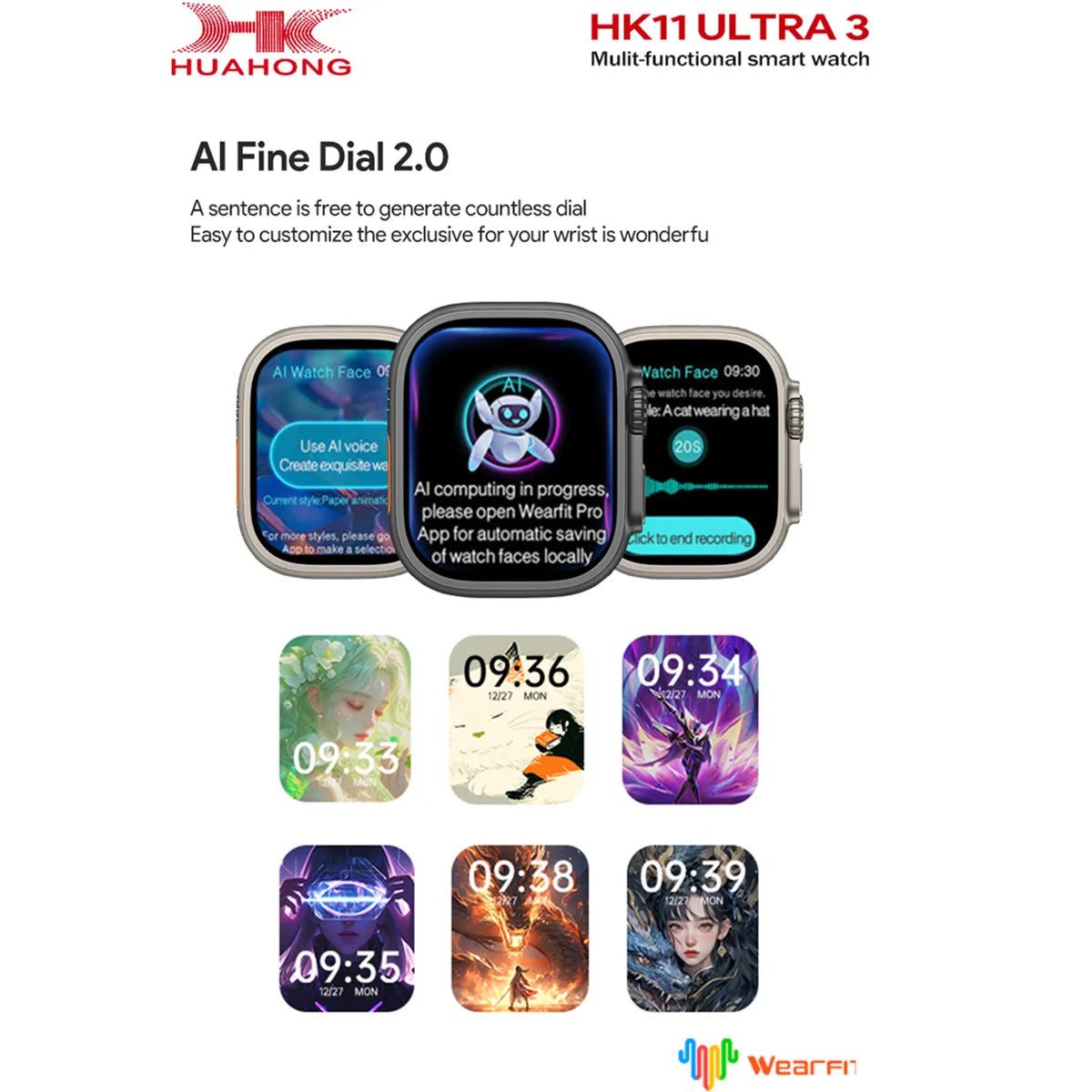 Reloj Inteligente HK11 Ultra 3 con AMOLED, Auriculares TWS y Robots IA