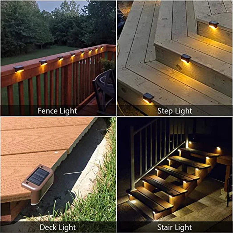Lámpara de paso Solar LED blanca cálida, luces de jardín para exteriores, decoración de luz impermeable para balcón, Patio, escalera, valla