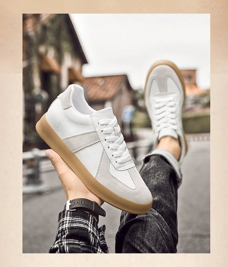 Zapatos invisibles con aumento de altura, zapatos de entrenamiento moral de 8cm, zapatillas informales transpirables de verano con aumento de altura interior para hombre, zapatos Forrest Gump versátiles Retro de cuero genuin