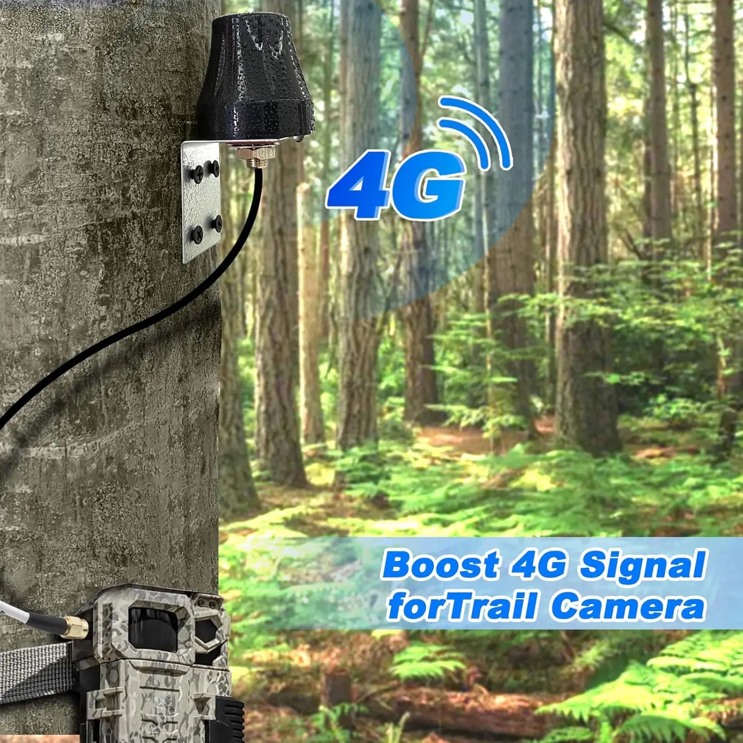 Antena WiFi omnidireccional exterior 5dBi doble banda 2,4/5,8 GHz, cable 3 m