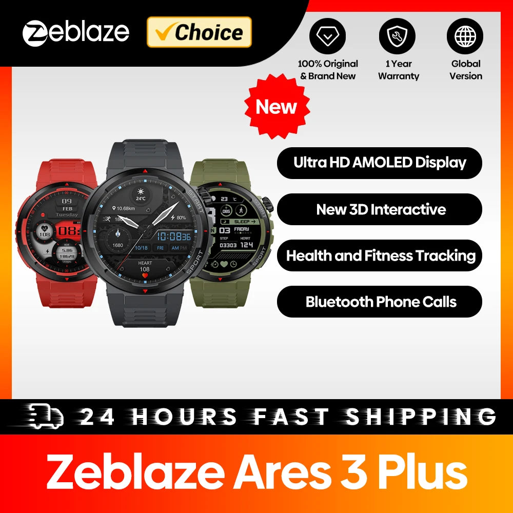 Zeblaze Ares 3 Plus Reloj Inteligente AMOLED