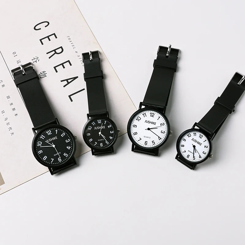 Reloj negro Simple, relojes de cuarzo para mujer, correa de silicona, reloj de pulsera de ocio para mujer, reloj de examen ligero de lujo para estudiantes, regalos
