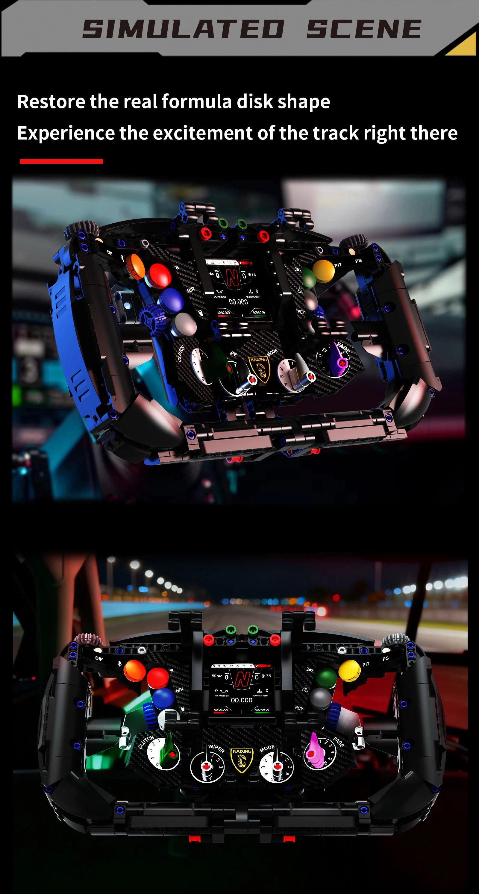 Bloques de Construcción de Volante de Carreras K96253, Modelo MOC DIY, Soporte para Teléfono, Decoración de Escritorio, Regalo Coleccionable para Adultos, Cumpleaños, Festividades