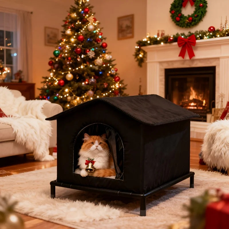 Casa para Gatos de Exterior con Aislamiento Térmico e Impermeable