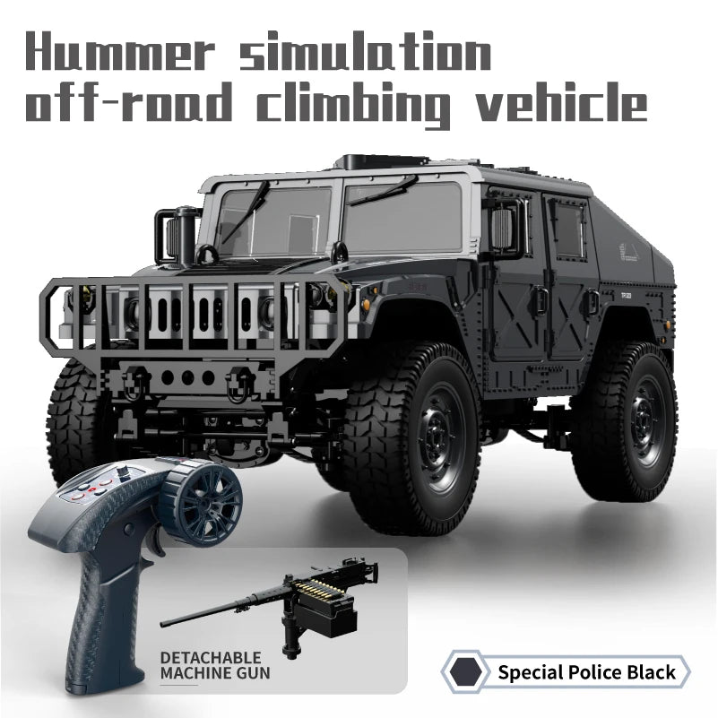 Coche RC Militar Crawler 4WD 2.4G 1:14, Vehículo Todoterreno con Accesorios