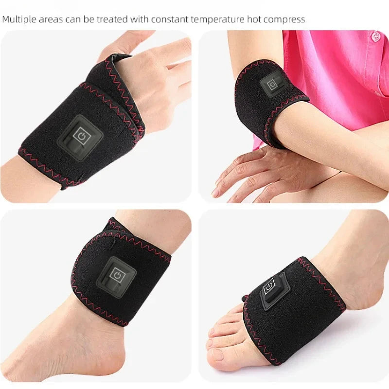 Masajeador eléctrico de calor para pies y manos, vibración, calor de los tobillos, soporte de tobillos portátil, articulaciones, relajación para ejercicio físico en invierno