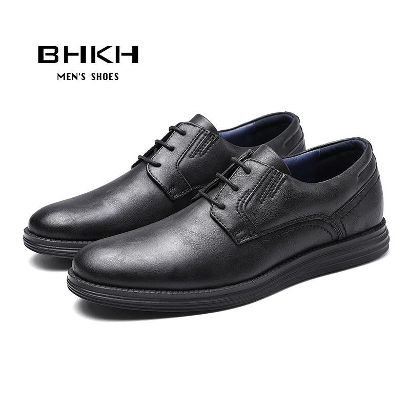 BHKH zapatillas de deporte masculinas Otoño/Invierno traf zapatos casuales de cuero para hombres trabajo de negocios Oficina zapatos de vestir con cordones para hombres talla 47