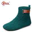 YRZL, zapatos de algodón de invierno, botines para hombre, zapatillas ligeras sin cordones cálidas, mocasines de algodón de felpa para interiores, zapatos cálidos de invierno para hombre