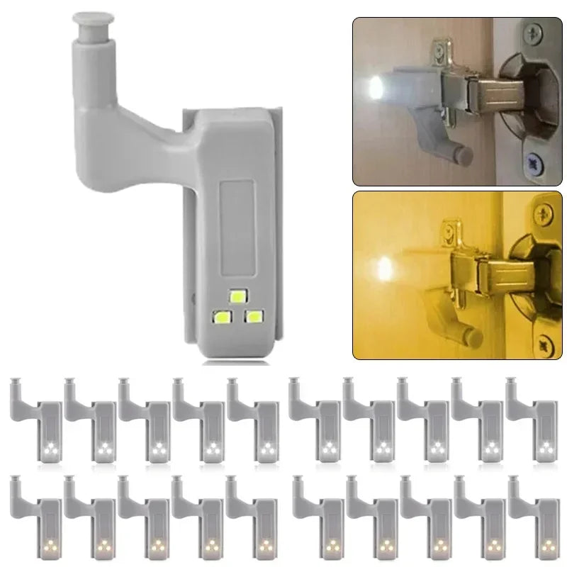 Luz LED para armario, lámpara con bisagra interior, luces universales con Sensor para puerta de armario, dormitorio, armario, cocina, luz nocturna