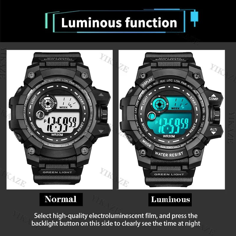 Reloj Deportivo Digital LED Resistente al Agua