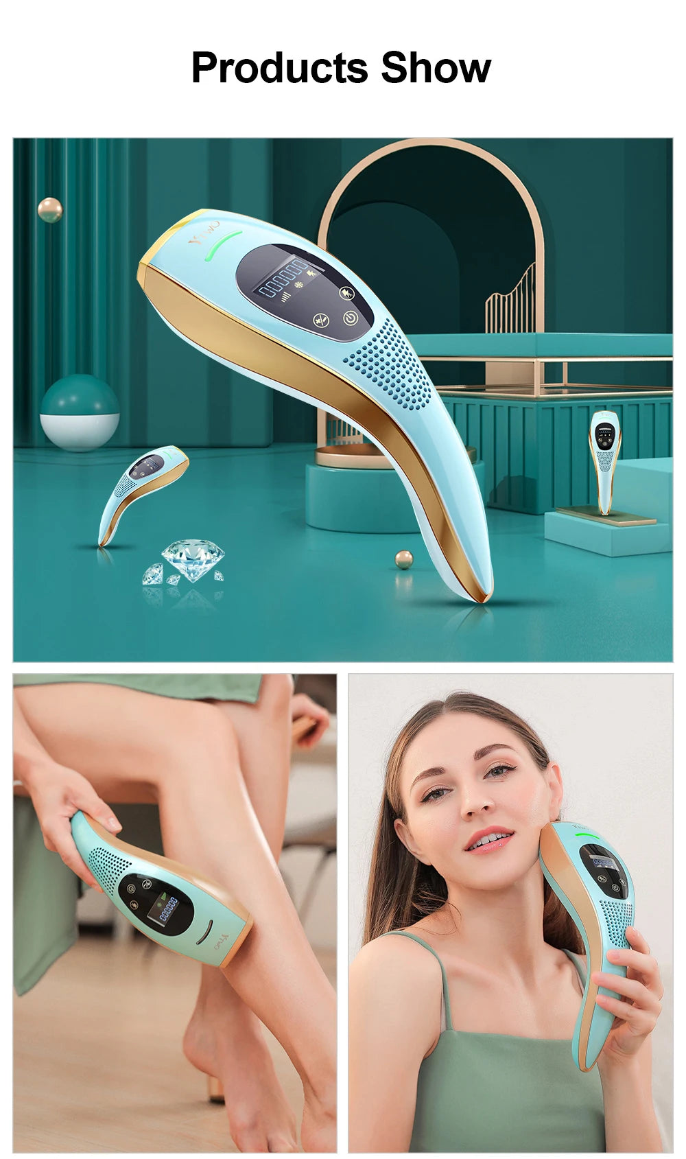 Dispositivo de depilación láser IPL, depiladora láser para mujeres, cuerpo, Bikini, Flashes ilimitados faciales, depiladora láser indolora permanente
