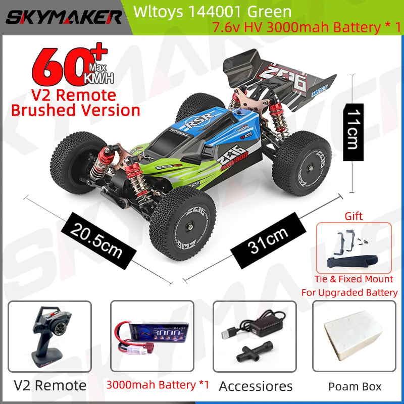 WLtoys 144001/144010 Auto RC Sin Escobillas 1:14 4WD 60km/h