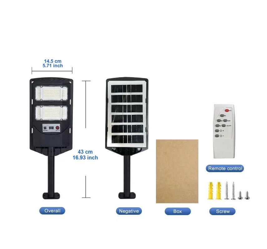Lámpara Solar LED Exterior Súper Brillante con Sensor de Movimiento IP67
