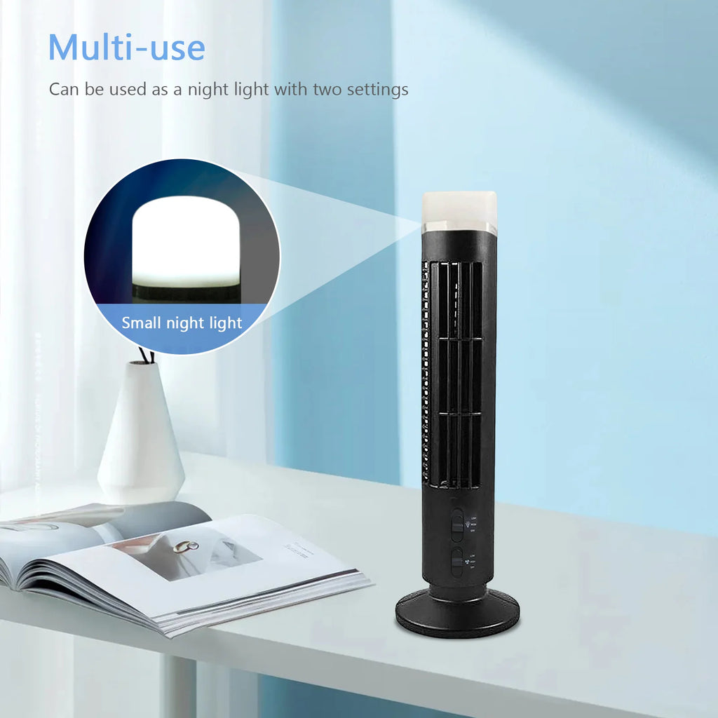 Ventilador de Torre Mini Sin Aspas con Luz y Alimentación USB