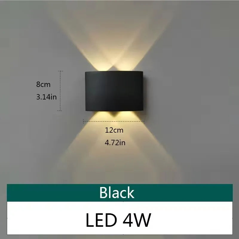 Lámpara de Pared LED Exterior IP65 Impermeable Moderna para Hogar