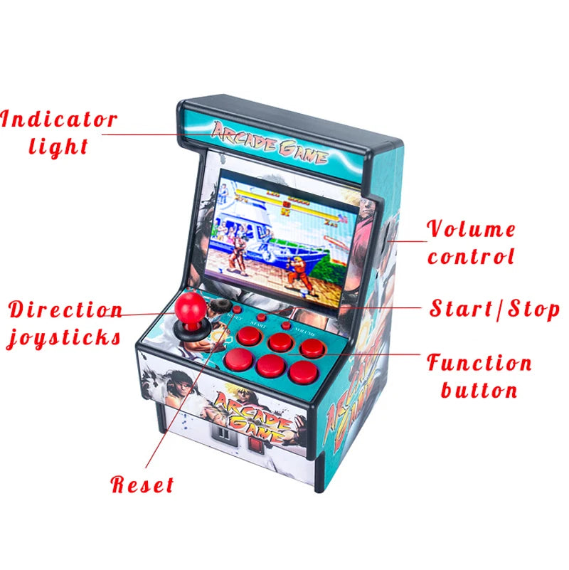 Mini consola portátil de videojuegos recreativos portátil de 2,8 pulgadas y 16 bits (más de 150 juegos retro clásicos integrados para SEGA)