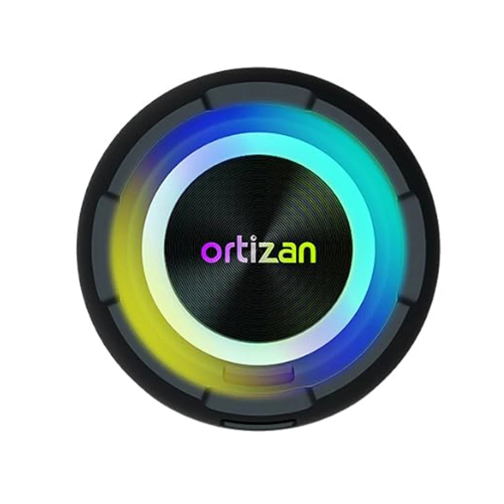 Altavoces Bluetooth Ortizan, altavoz estéreo inalámbrico portátil - IPX7 resistente al agua, sonido fuerte, graves profundos, luz LED, Bluetooth 5.3