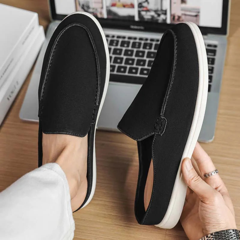 Mocasines de lona sin cordones para hombre, livianos y antideslizantes