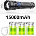 Luz de Flash con batería integrada de 1000W, focos de emergencia, 9km, 990000000LM, linternas Led más potentes, antorcha táctica de 15000mah