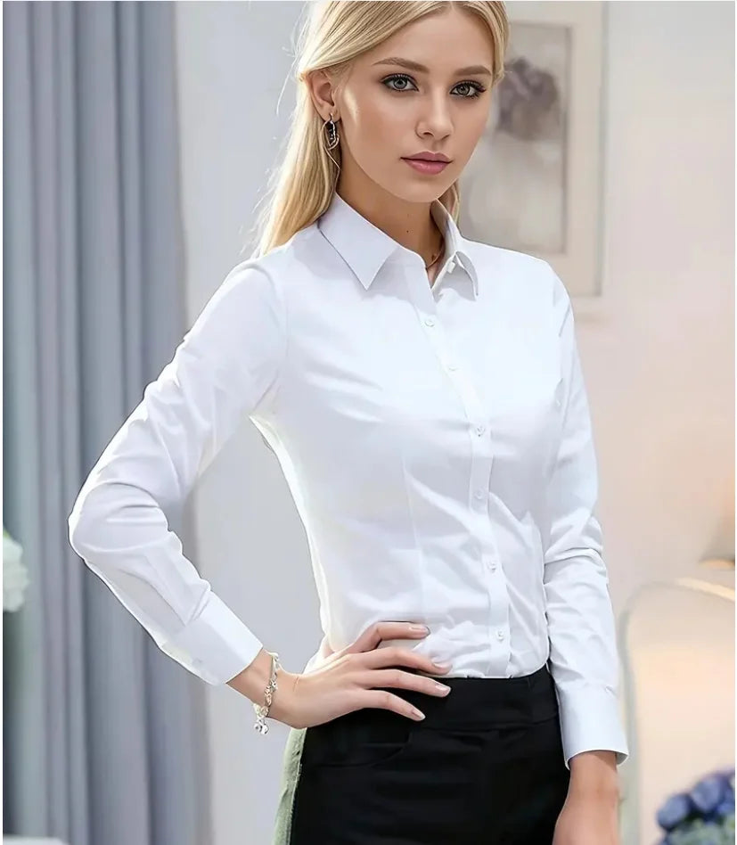 Blusa Elegante de Gasa con Botones para Mujer