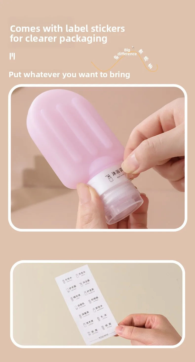 Juego de 3 Botellas Dispensadoras de Silicona Suave para Viaje, a Prueba de Fugas, Portátiles para Champú, Gel de Ducha, Maquillaje y Loción