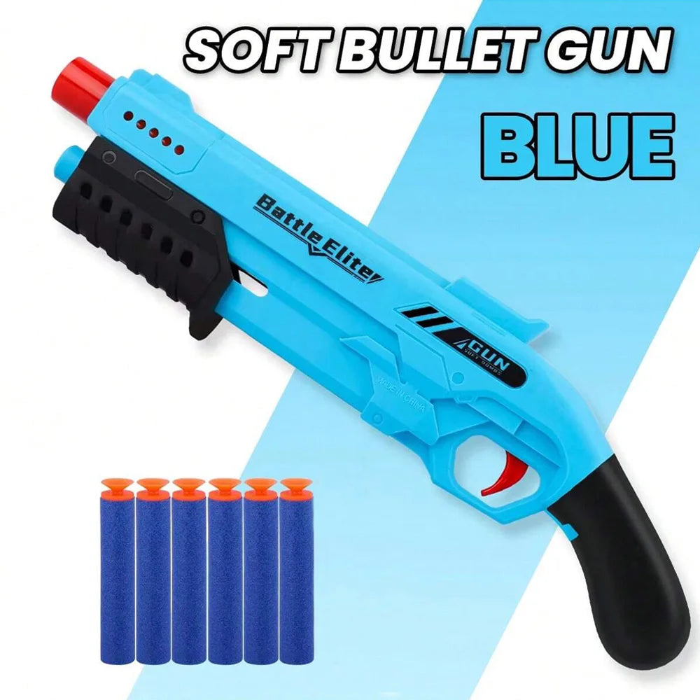 Lanzador de dardos de espuma Manual, bala suave duradera para exteriores, juguete de batalla, pistola de juego para niños y niñas, regalos de Halloween y Navidad
