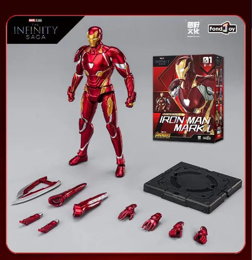 Los Vengadores Original Fondjoy Iron Man MK50 Iron Spider Thor Thanos Hulk figura de acción modelo colección de figuras móviles juguete para niños