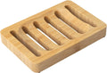 Juego de Jaboneras de Bambú Natural con Bandeja Autodrenante, Diseño Rústico y Elegante para Baño, Cocina, Fregadero, Jabón en Barra