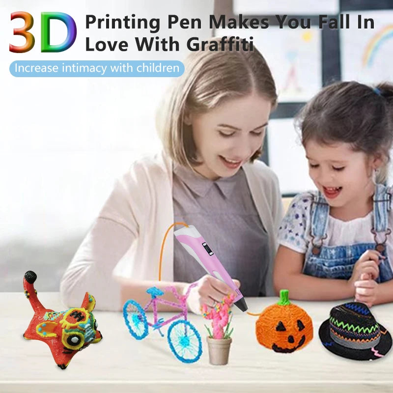 Bolígrafo 3D para Niños, Dibujo DIY con Filamento PLA y LCD