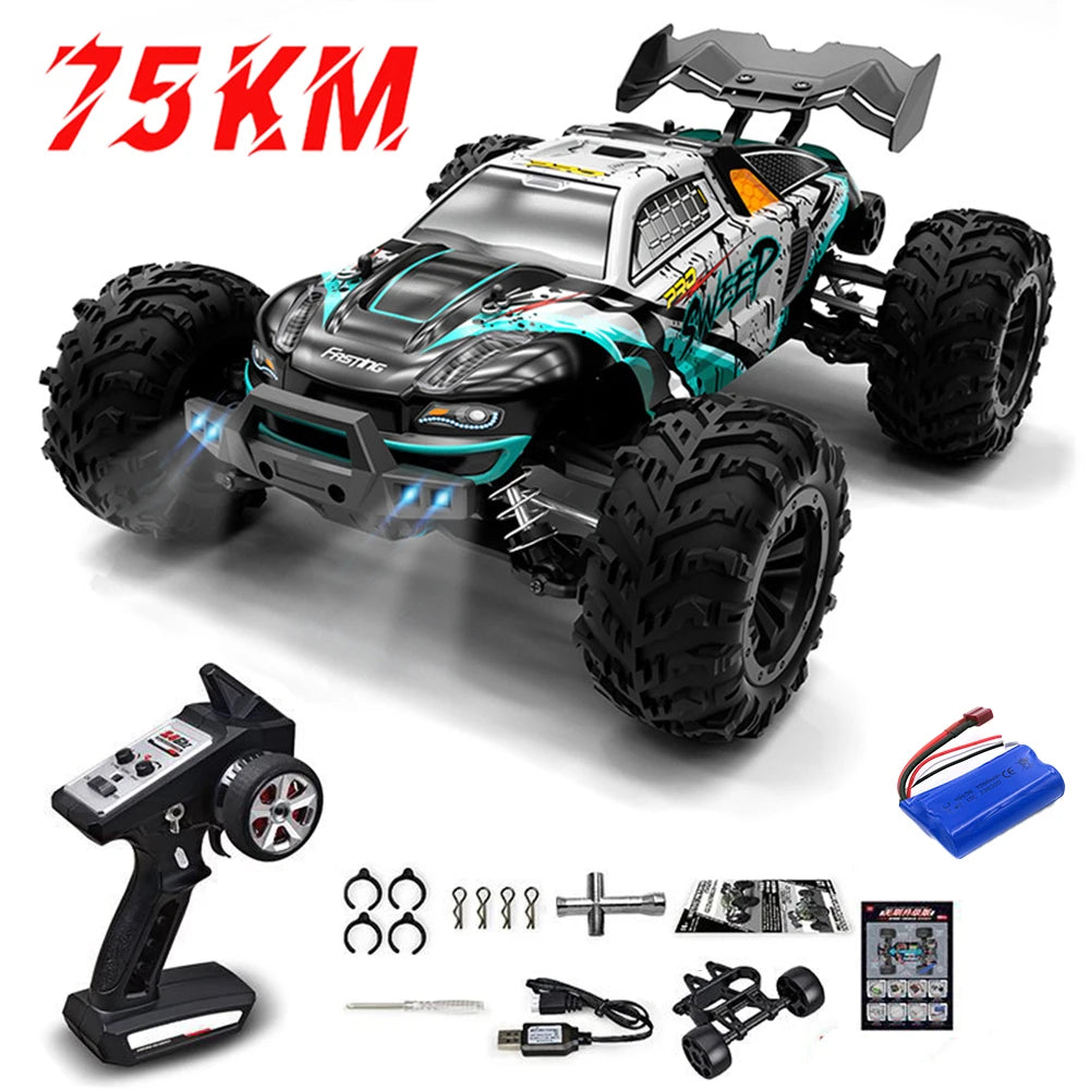 Coche teledirigido 1:16 75 KM/H o 50 KM/H 4WD con coches de Control remoto LED camión monstruo de deriva de alta velocidad para niños Vs Wltoys 144001   Juguetes