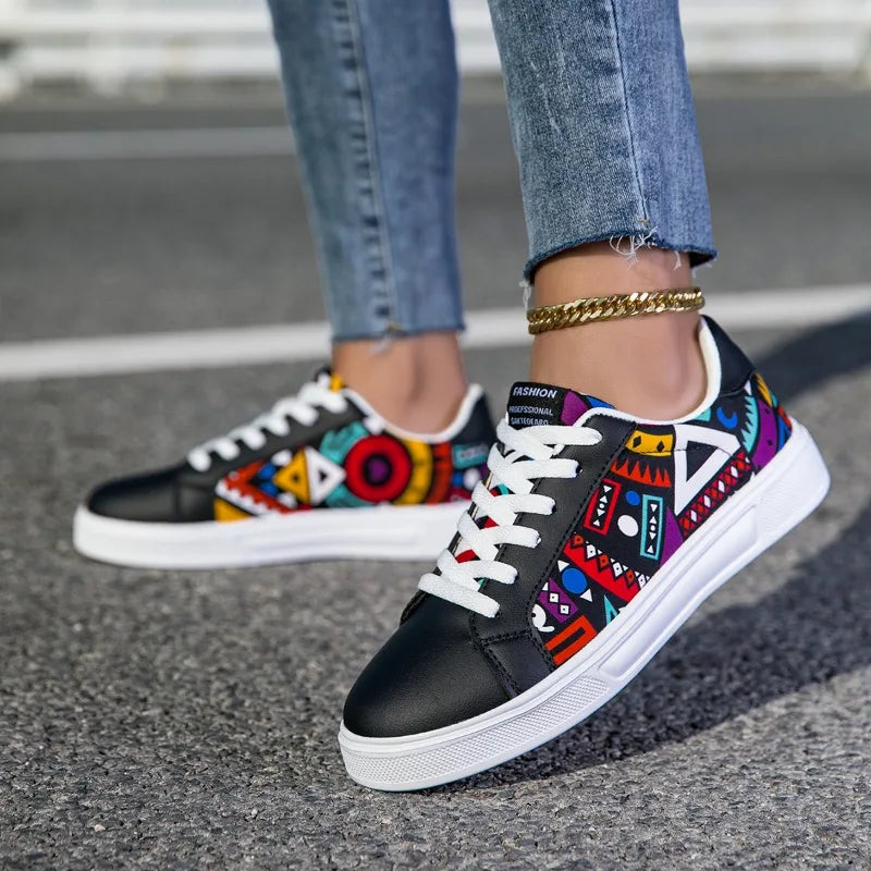 YRZL Zapatillas de deporte informales ligeras para mujeres y hombres, par de zapatos antideslizantes para caminar, zapatos impermeables, zapatos deportivos con estampado de grafiti a la moda para hombres