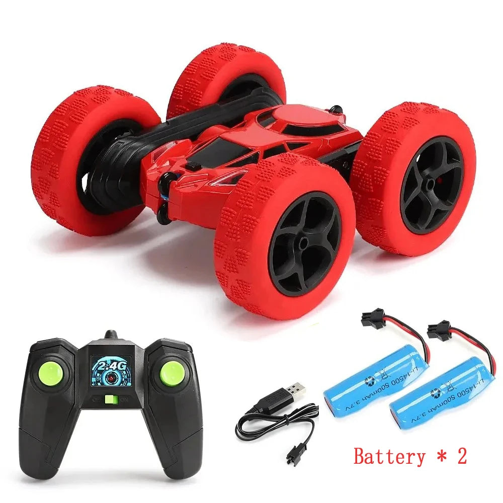 Coche acrobático RC para niños, doble cara, con tapa, 2,4G, Control remoto, rotación derecha 360, todoterreno, regalos de coche RC para niños, adultos y niños