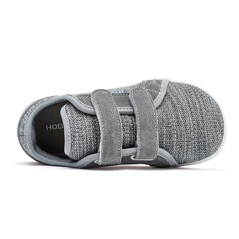 HOBIBEAR Zapatos descalzos para niños y niñas, zapatillas con punta ancha y cierre de gancho, zapatos transpirables ligeros de malla (para niños pequeños/niños pequeños/niños grandes)