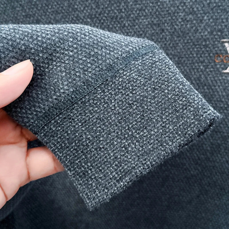 Suéter de Hombre Cuello Redondo Grueso de Invierno Color Sólido