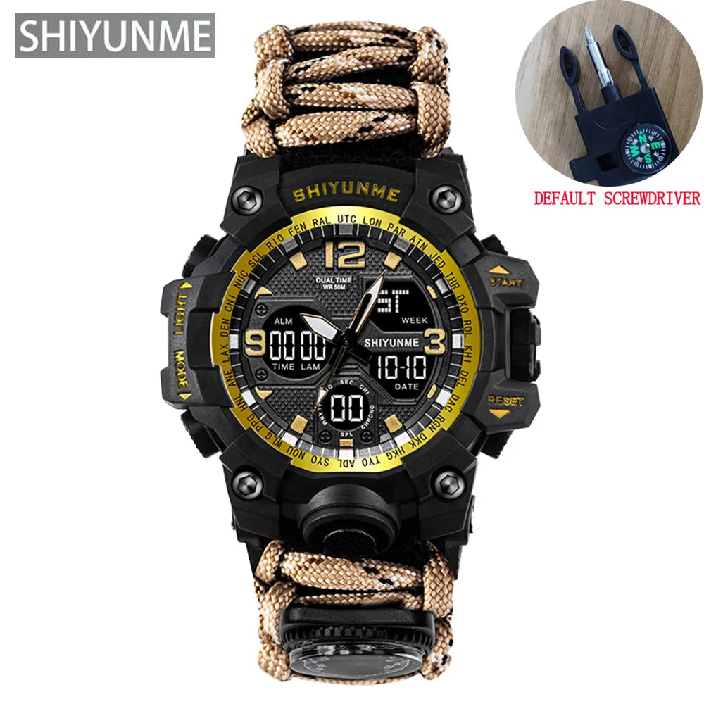 Reloj Militar SHIYUNME para Hombre con Brújula, LED y Temperatura