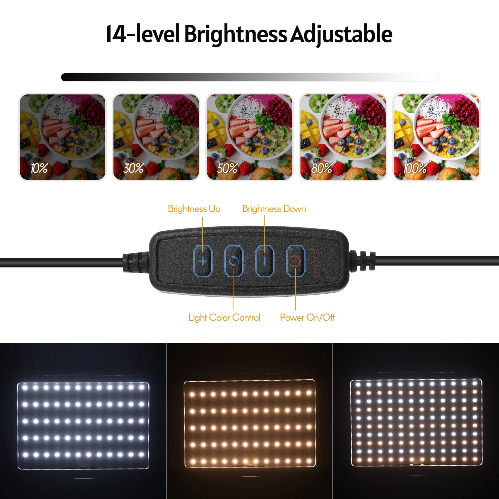 Andoer-Kit de iluminación LED para vídeo, iluminación de fotografía, 3200K-5500K, de 148cm de altura con trípode, soporte de 5 filtros de piezas para transmisión en vivo, 2 piezas