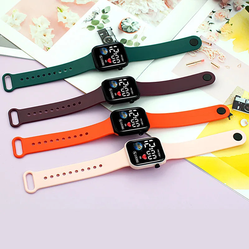 Relojes YIKAZE para niños, reloj Digital LED para niños, correa de silicona, reloj de pulsera electrónico de dibujos animados, reloj deportivo para niños y niñas, regalos