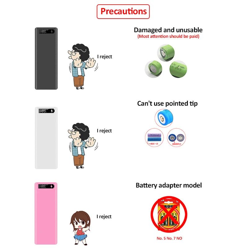 Estuche DIY para Power Bank 10x18650 con Carga Rápida QC 3.0