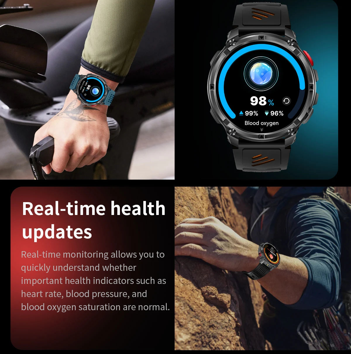 Reloj Inteligente AMOLED 1100mAh con Linterna LED, IP69 y Llamadas Bluetooth
