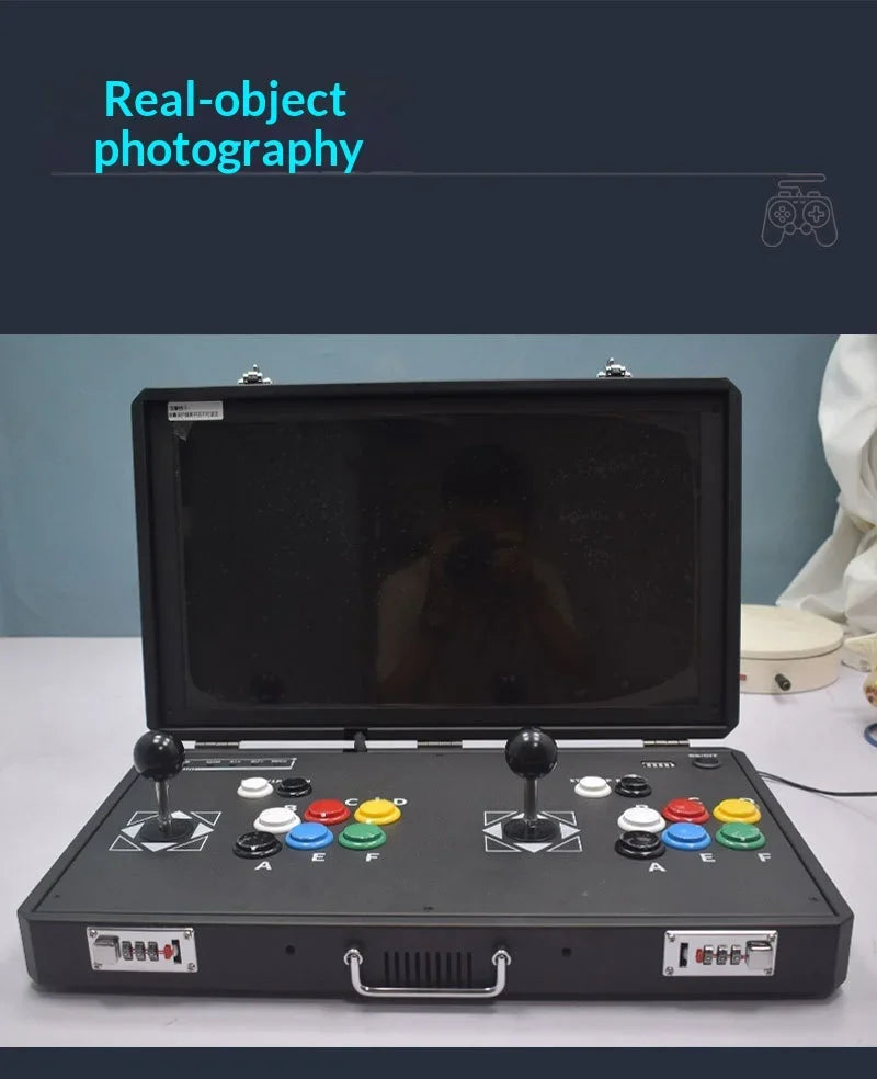 Máquina de Juegos Portátil de 20 Pulgadas, Plegable, con Doble Joystick, Sistema Dual, Máquina Integrada de Arcade para el Hogar, Pandora Moonlight Box
