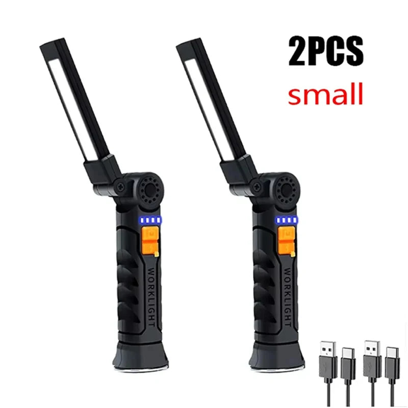 Linterna LED COB Portátil Magnética Recargable para Camping