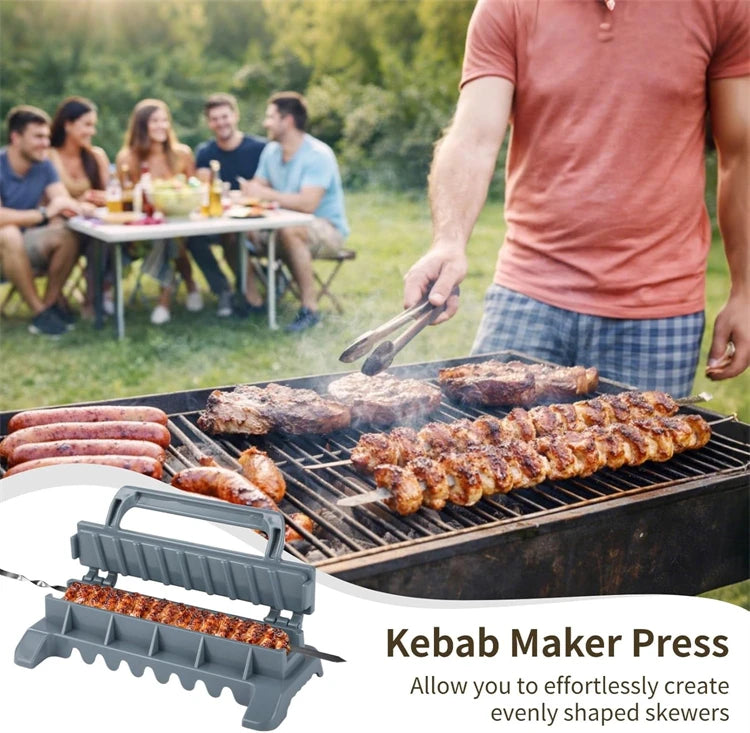 LMETJMA Prensa Grande para Hacer Kebab, Máquina Manual de Plástico para Hacer Kebab, Molde para Hacer Kabob, Brochetas para Barbacoa