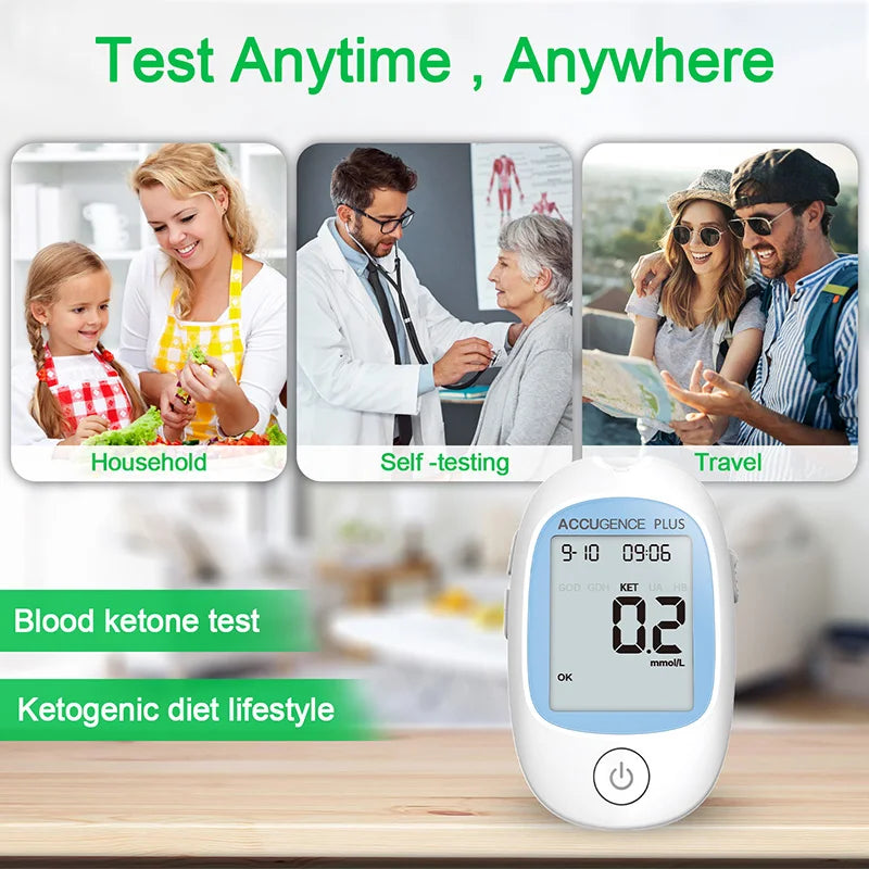Kit medidor de cetonas en sangre con tiras reactivas para dieta keto