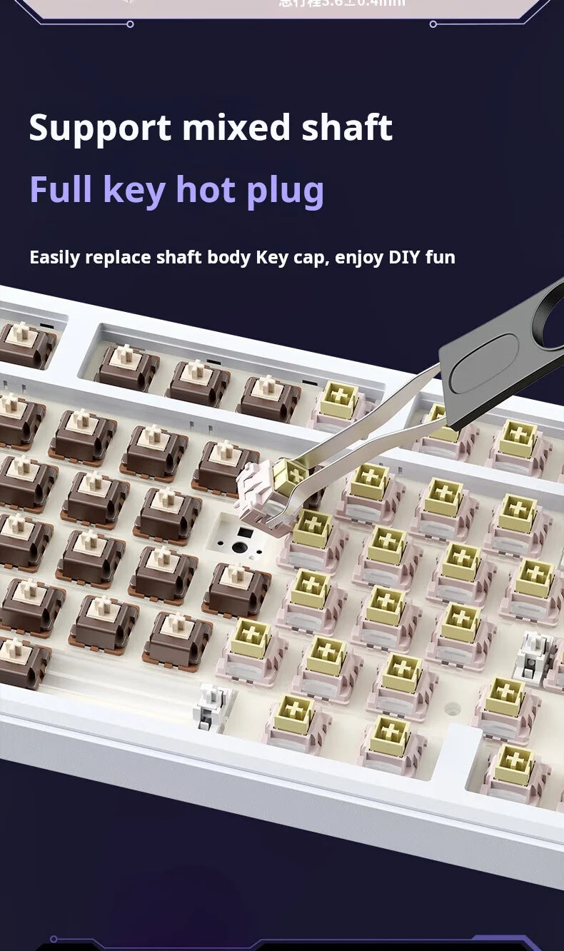 Teclado Mecánico AULA L99 con Pantalla Inteligente, Inalámbrico Bluetooth, Estructura Gasket, Teclado para Juegos con Iluminación RGB y Visión Nocturna