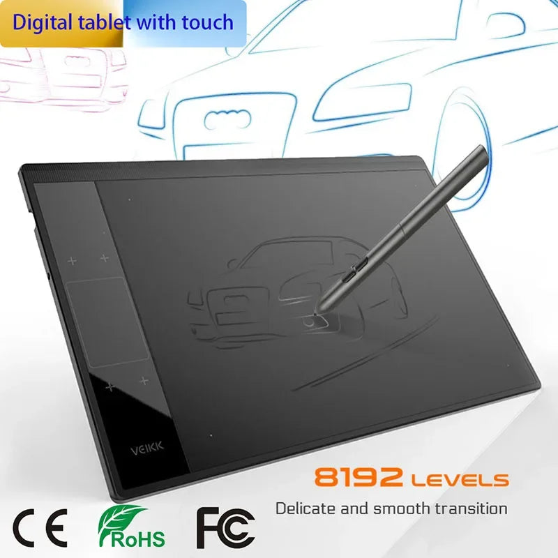 A30 10x6 pulgadas tableta de dibujo gráfico profesional interfaz tipo C con 8192 niveles sin batería para bloc de dibujo digital