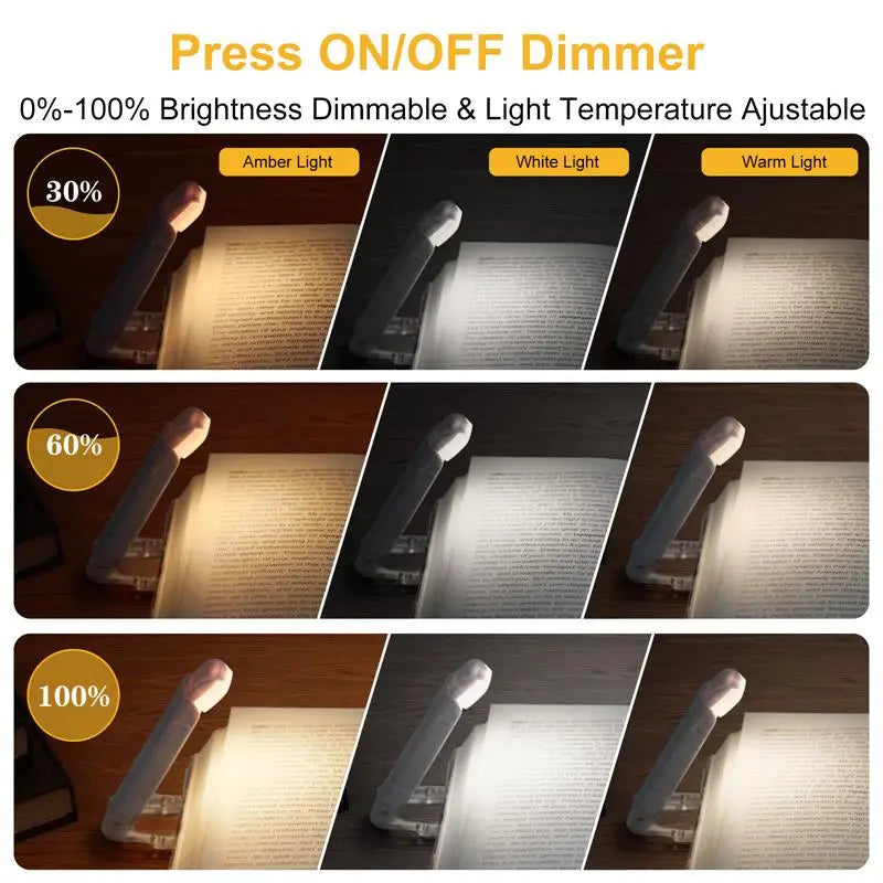 Mini Luz de Lectura LED con Clip, Brillo Ajustable