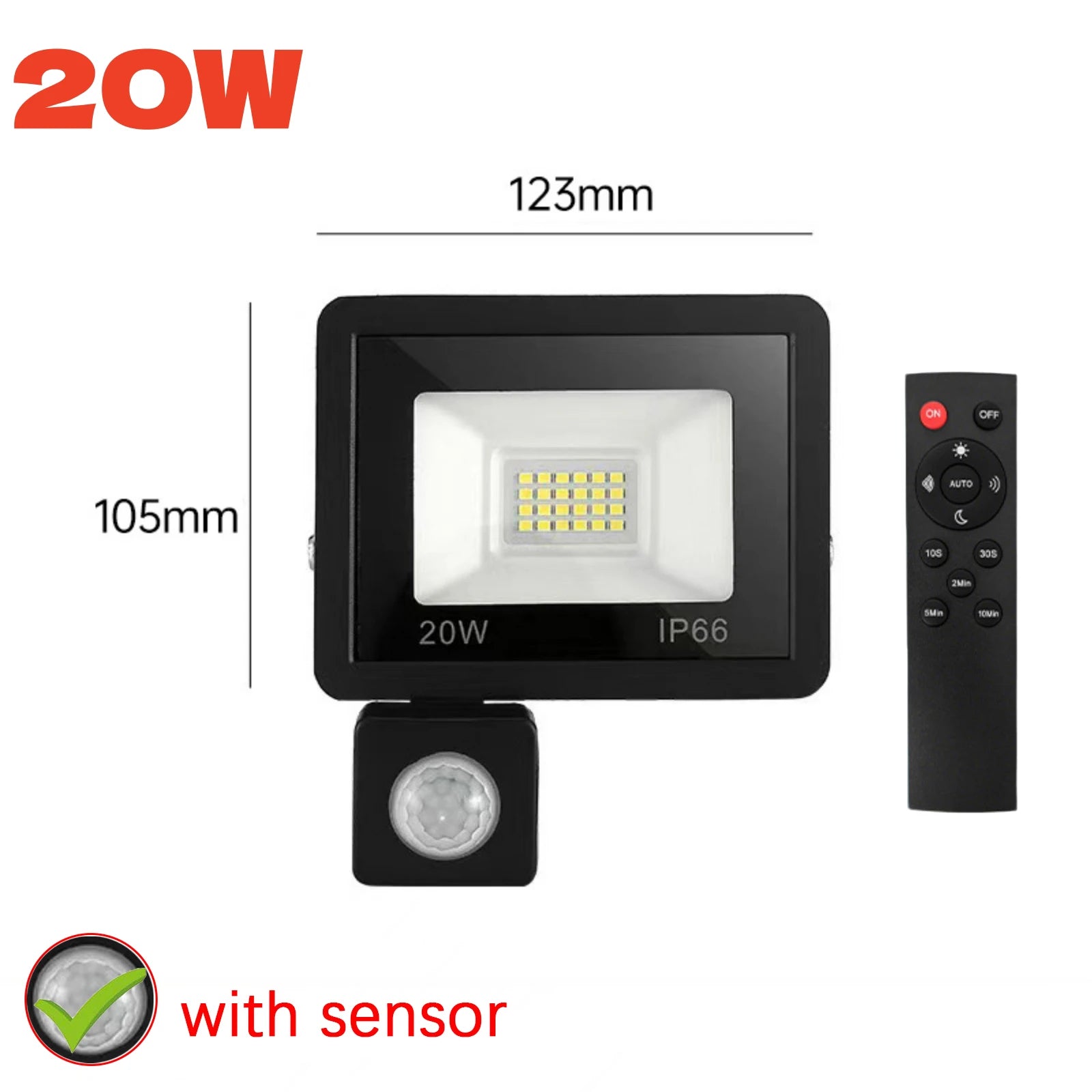 Reflector LED con Sensor de Movimiento IP66 para Exteriores 10W-50W