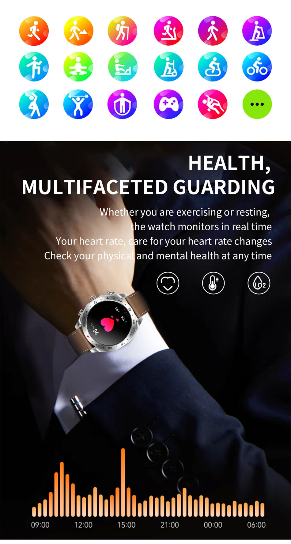 Reloj Inteligente AMOLED con Auriculares Bluetooth Incluidos