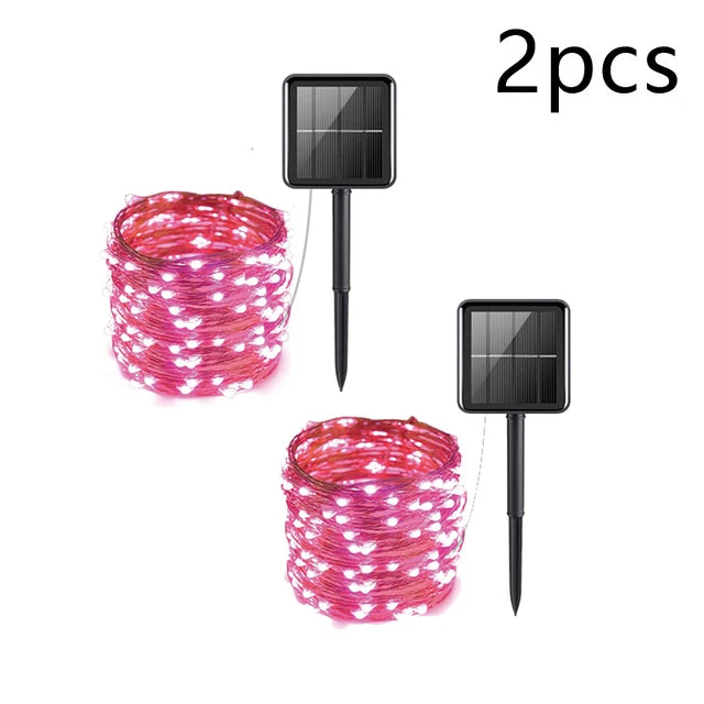 Guirnalda de Luces LED Solares para Jardín 8 Modos Impermeable